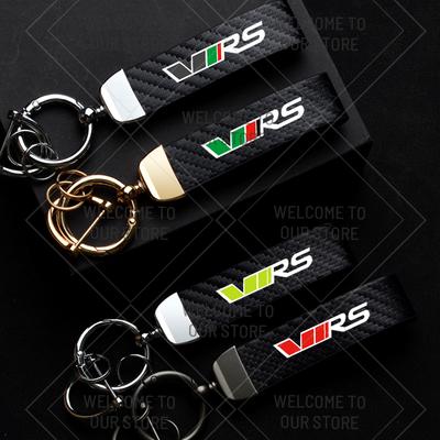 BBID3 Alta Qualità Per Logo VRS Citigo Kodiaq Yeti Rapid Fabia Enyaq Superb Octavia Karoq Anello per Auto in Fibra di Carbonio Portachiavi Gadget