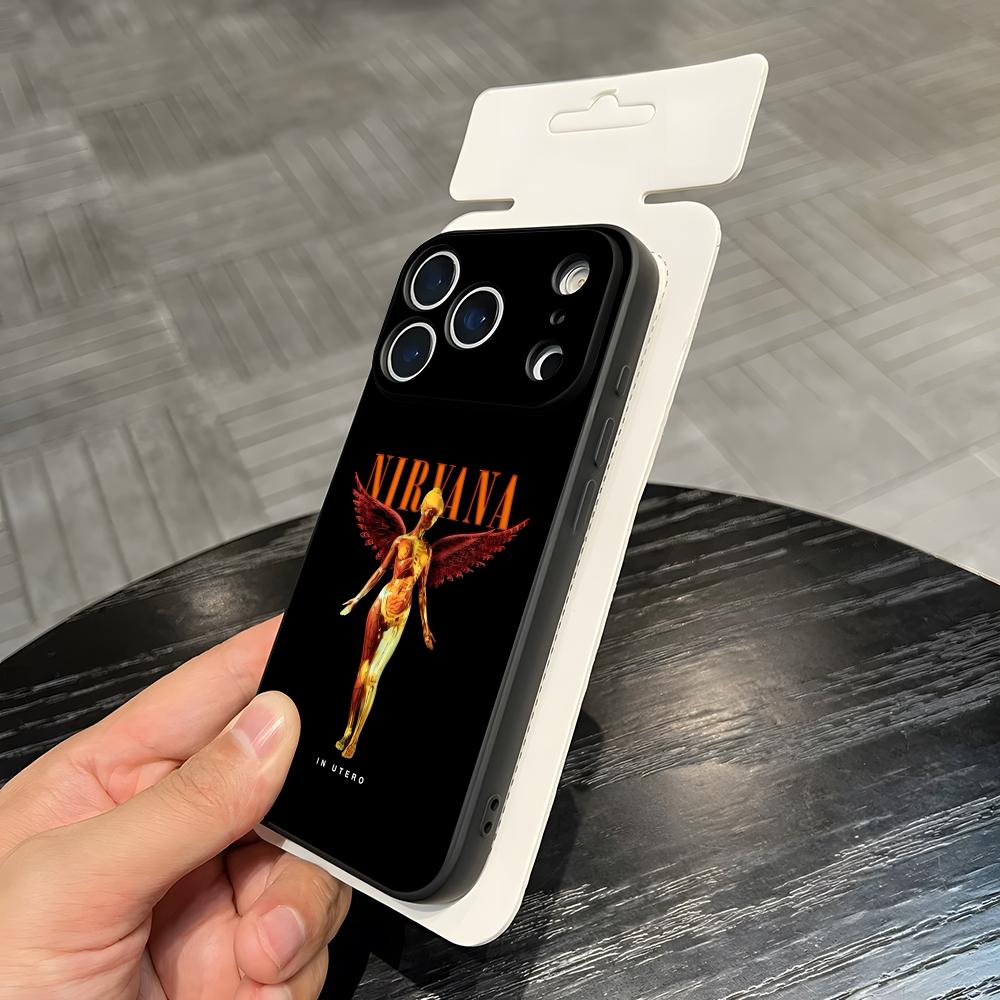 

Чехол для телефона Rock Band N-Nirvana Для IPhone 17 Air 16 E Pro Max 15 14 13 Mini 12 Pro 11 Max Plus Черный Мягкий Корпус iPhone 11
