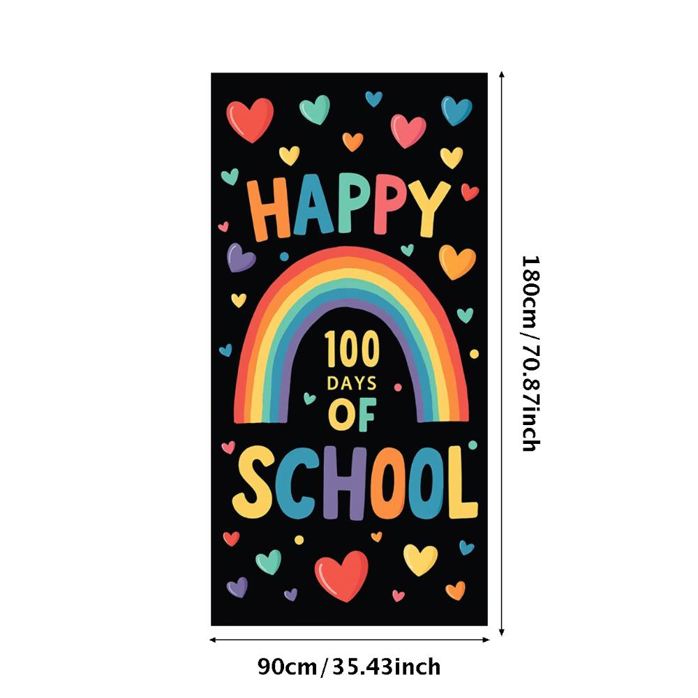 

100 Days Backdrop Cheerful Colorful Days Banner Vibrant Decoration for Educational
