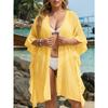 Lotusblatt-Strickjacke für große Damen, lockere Strandurlaubs-Sonnenschutzkleidung, Badeanzug-Überwurfhemd