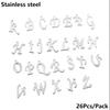 26Pcs/lot Alloy Inlaid Rhinestones A-Z English Letter Inlay Alphabet Pendant For DIY Bracelet Necklace Jewelry Making