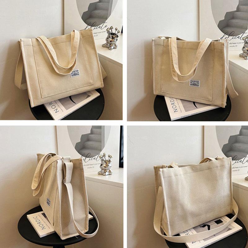 Ladies Corduroy Canvas Shoulder Crossbody Handbag Small Square Bag Stylish Trendy Women's Handbag for Casual Use