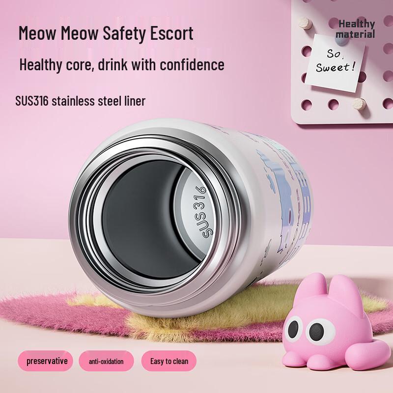 COOKER KING Meow Meow Kids Insulated Straw Cup