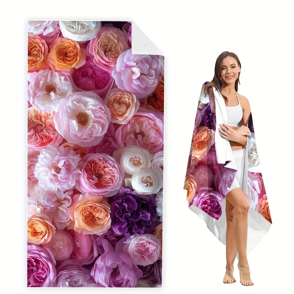 Floral Beach Towel Quick Dry Camping Vacation Essentials For Beach Lovers Outdoor Enthusiasts Perfectpoolside Relaxation Picnics