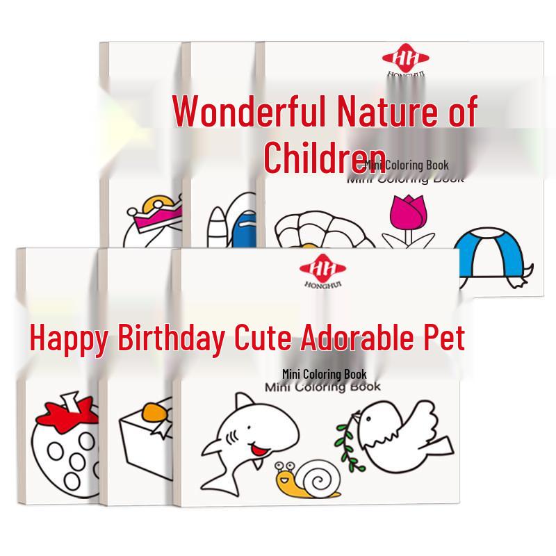 Children's Mini Doodle & Watercolor Coloring Book with Sticky Note Album