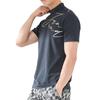 Jun Rope UV Logo Graphic Short Sleeve Mock Neck Black Size L & Men's Moisture-Wicking, Quick-Drying Shirt, (01), (EJM15100)
