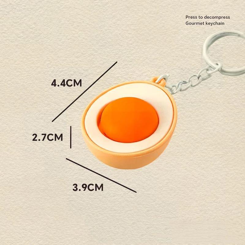Food Shaped Anti Anxiety Stress Relief Keychain Realistic Creative Soft Squeeze Toy Key Ring for Kids Gift