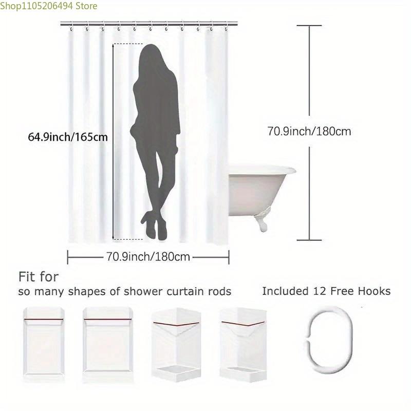 1pc Bathroom Shower Curtain, Floral Design, Spring Festival Shower Curtain, Includes 12 Hooks, 180x180cm Bathroom Curtain Home