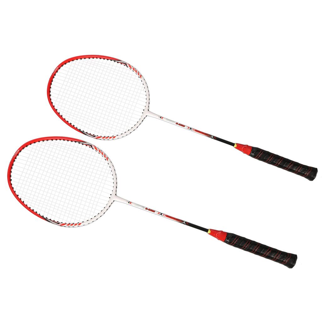 2 STÜCKE Professioneller Badmintonschläger mit Komfortgriff Übungs-Badmintonschläger für Kinder Erwachsene Rot