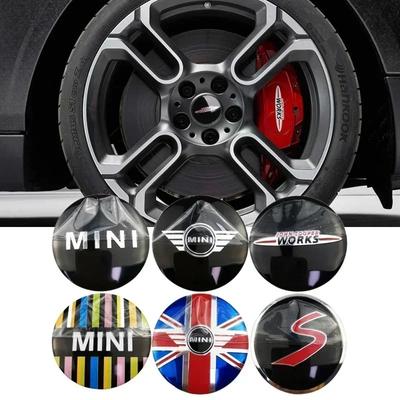 4pcs Car Wheel Hub Center Stickers Decals for Mini Cooper JCW R50 R52 R53 R56 R57 R58 R60 MINI CLUBMAN COUNTRYMAN Accessories