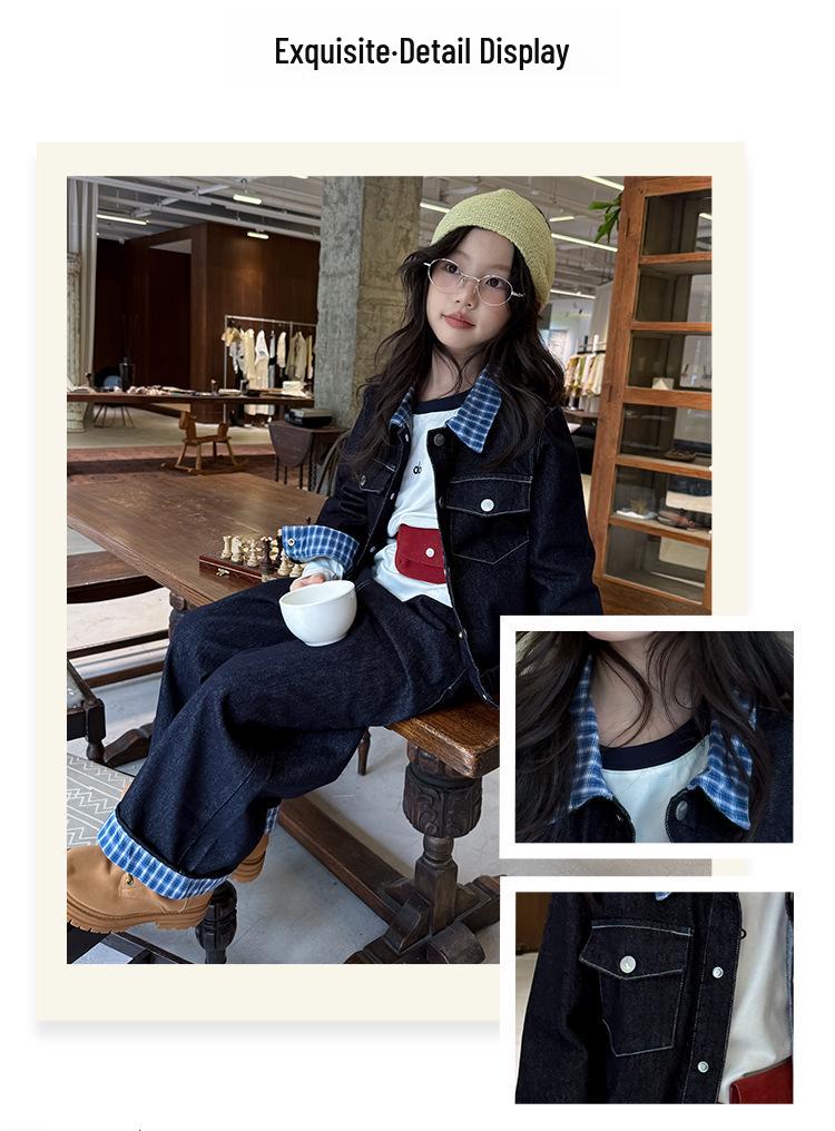 Girls' High-End Spring Denim Jacket Set 2026
