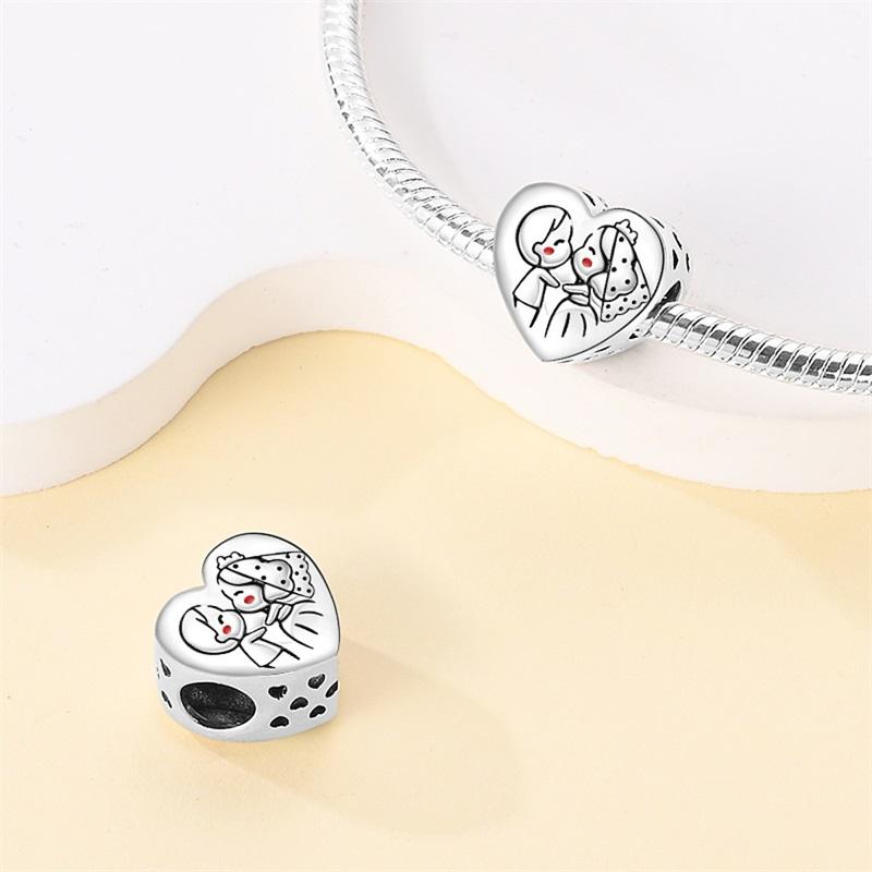 925 Silver Romantic Heart Series Charms Beads Fit Qikaola 925 Bracelet DIY Mother's Day Jewelry Gifts