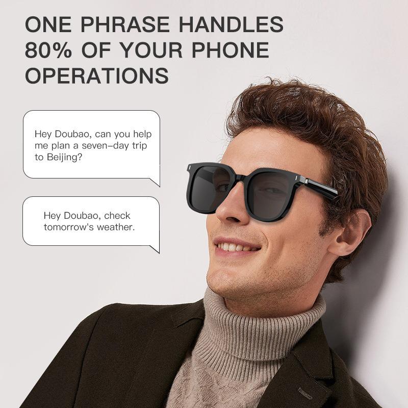 Smart Bluetooth AI Translation Sunglasses with Anti-Blue Light and Sun Protection for Cycling and Outdoors