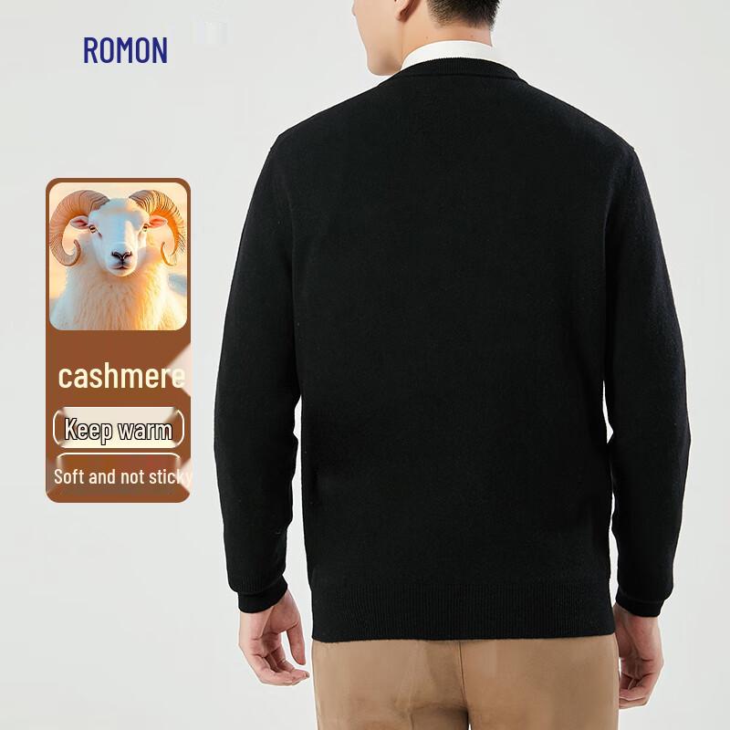 Romon Men's V-Neck Cashmere Blend Pullover