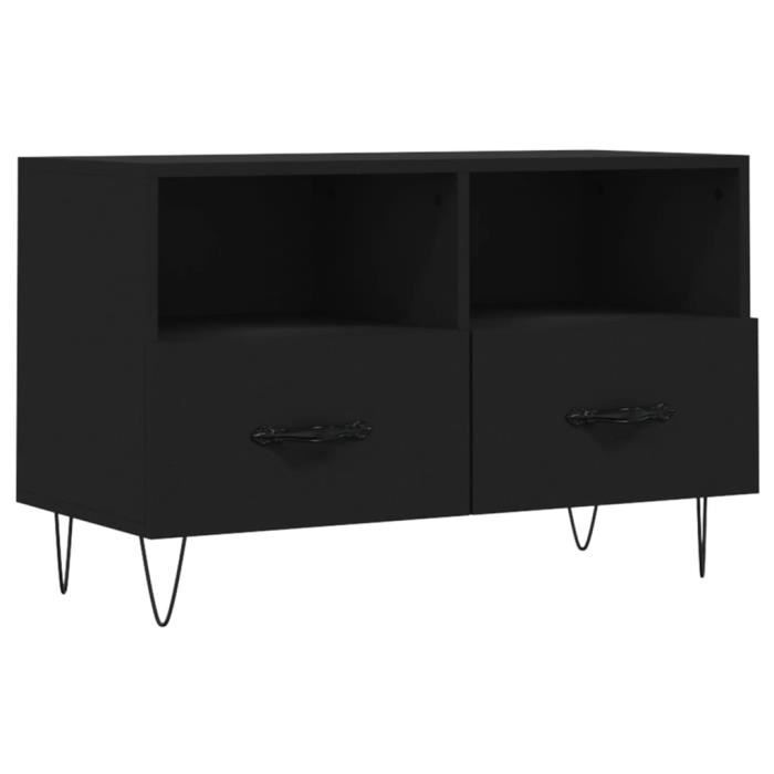 VidaXL Meuble TV Noir 80x36x50 cm Bois d'ingénierie 828965