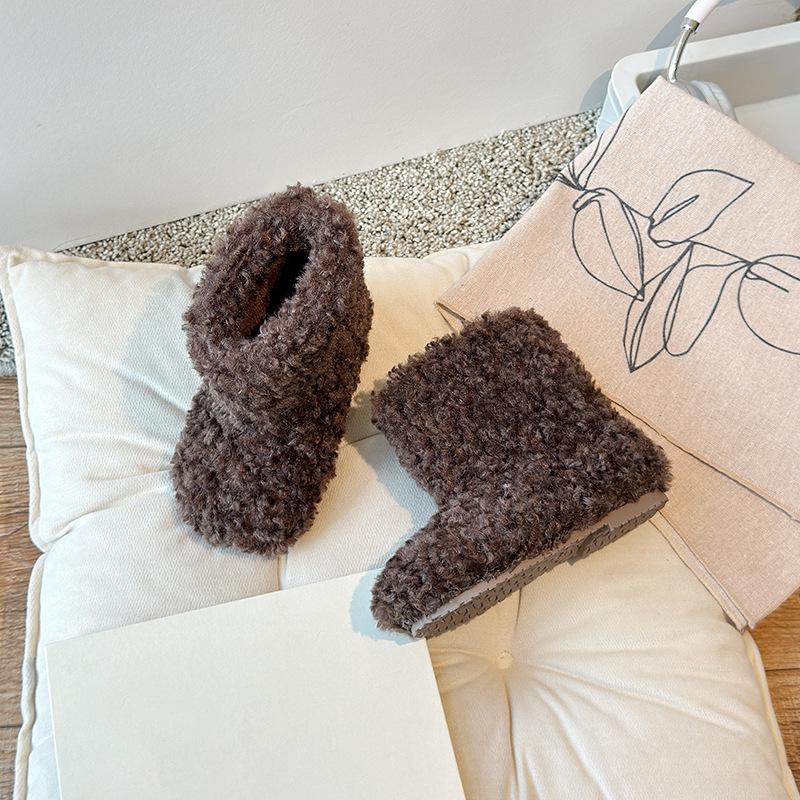 2025 Mädchen Winter Schneestiefel: Warmer Pelz, Samt gefüttert, zweilagige Baumwolle