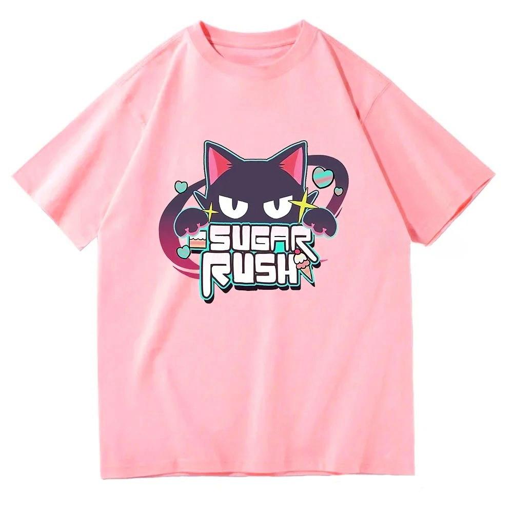 Modrá anime archivní trička Sugar Rush Vtipné dámské oblečení Unisex Streetwear Manga Cosplay Oblečení Grafická trička