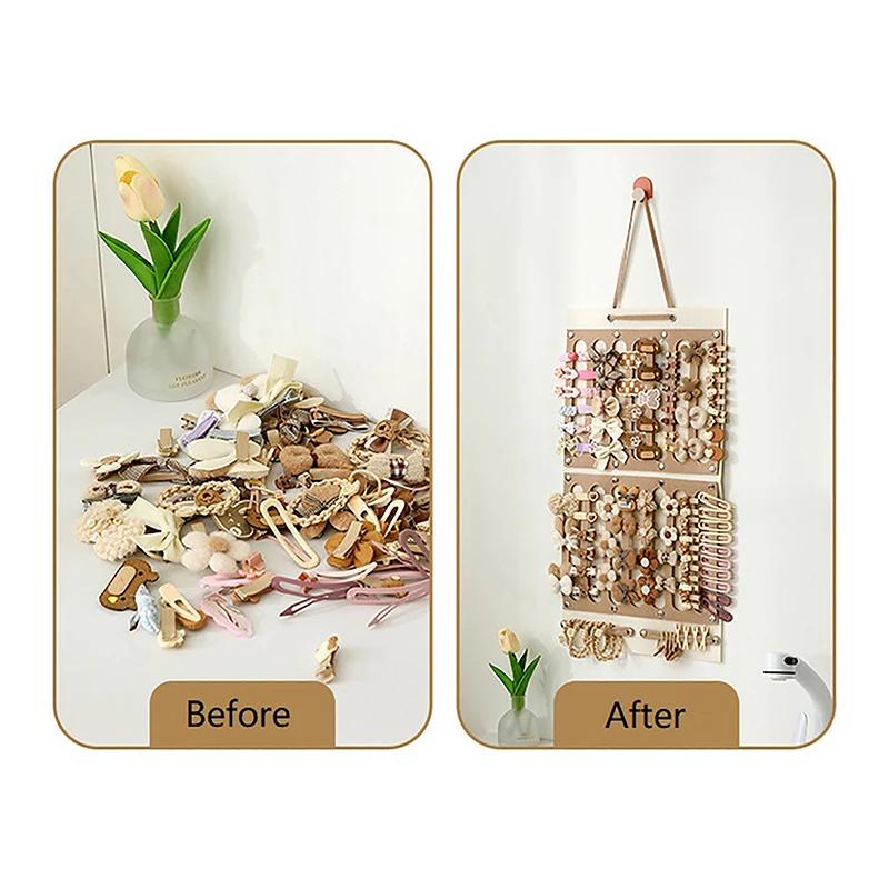 Hair Bows Organizer Wall Hanging Large Capacity Headband Holder Hair Clip Storage Hanger Space Saving Accessory For Girl Room