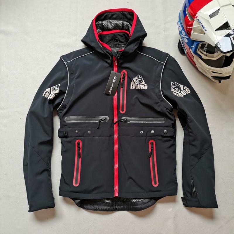 Conjunto de Chaleco y Chaqueta Softshell para Motociclista Hombre Resistente al Viento Impermeable Equipo de Touring Todoterreno Invierno