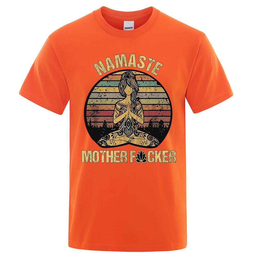 Vintage Namaste Mother Explicit Funny Tričko Tričko Pánské Tričko Dámská Bavlna Trička Topy Volné Krátké Rukávy Oversized Oblečení