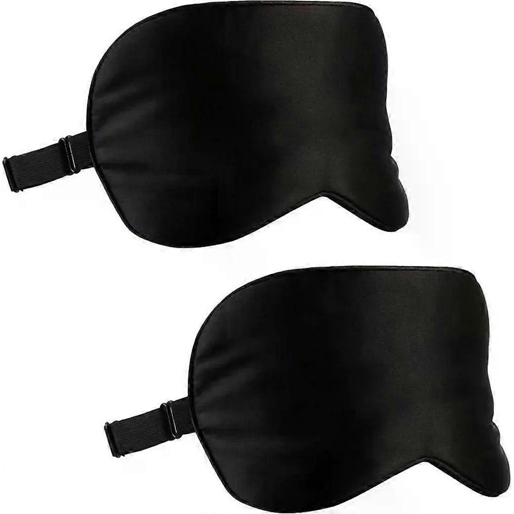 INF Sleep Mask, 100% Pure Silk, Adjustable Blindfold for Travel At Home, 2-Pack
