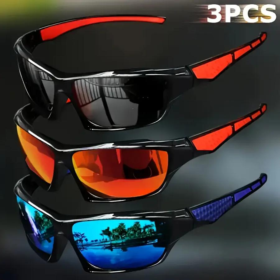 3PCS Fashion Sports Sunglasses Polarized UV Protection Glasses Men's and Women's Eyewear for Outdoor Fishing Cycling