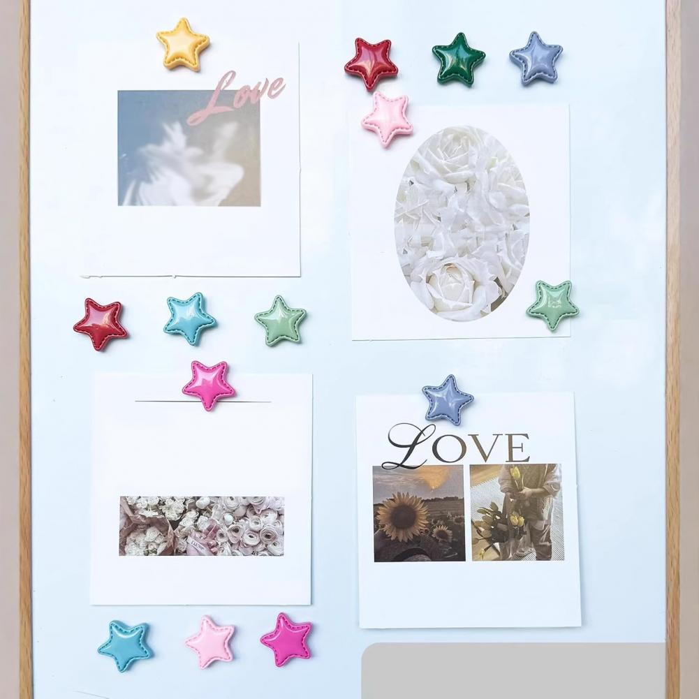 Resin Star Shape 2Pcs Refrigerator Magnet Decoration Kitchen Office Whiteboard Cabinet Colorful Cute Home Decorative
