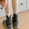 Spring Heel Cloth Socks Cute Cotton Stacked Socks Trendy Internet Celebrity Smiley Face Letter Custom Socks