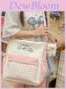 Cute Cat Pattern Crossbody Bag For Students With Embroidery And Zipper Closure