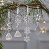 Transparent Acrylic Indoor Snowflake Crystal Ice Pendant Pearl Water Drop Hanging String Christmas Tree Ornament Pendant