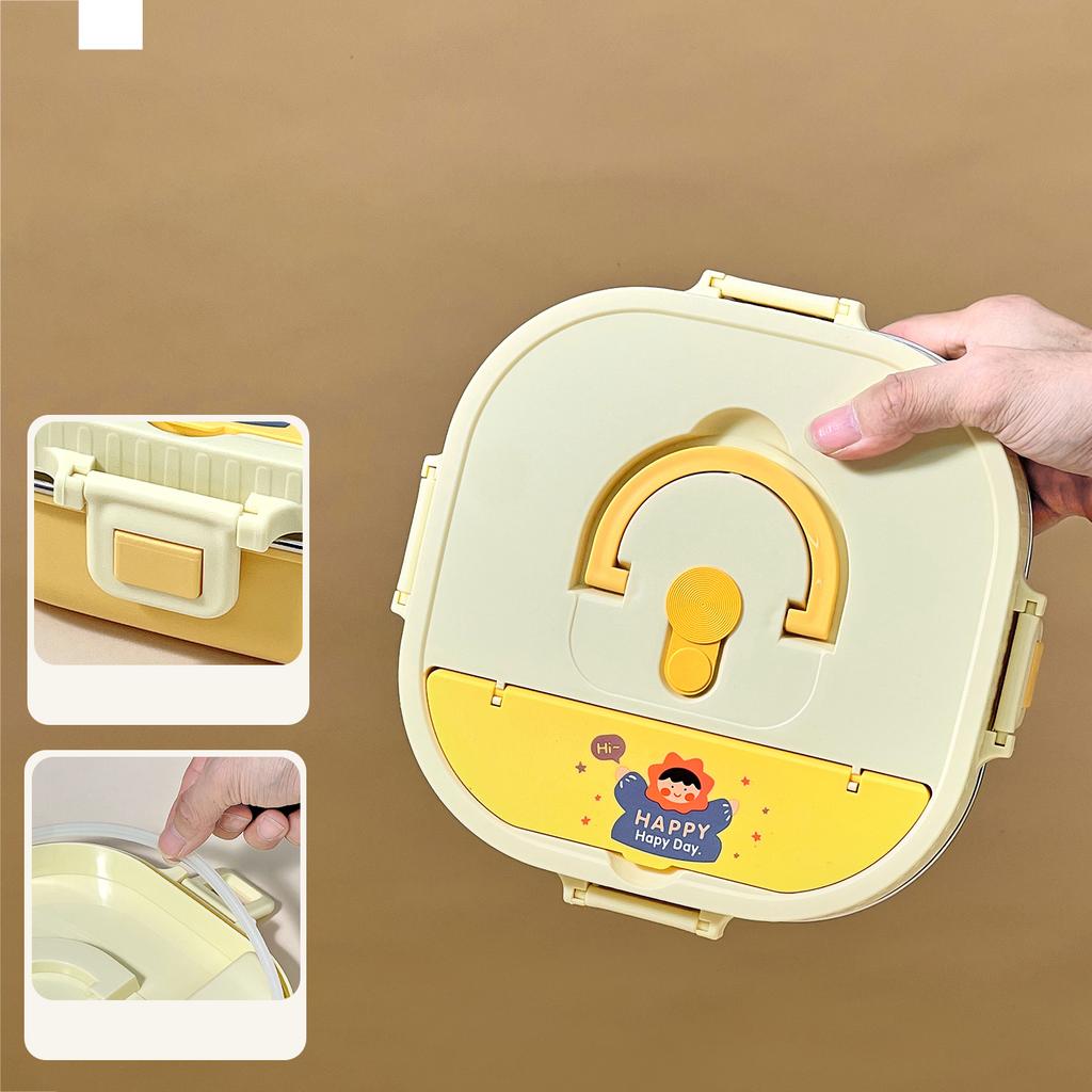 WORTHBUY 4/5 Compartment Portable Bento Lunch Box Microwave Safe Sealed 304 Stainless Steel Lunch Container Set For Kids Student