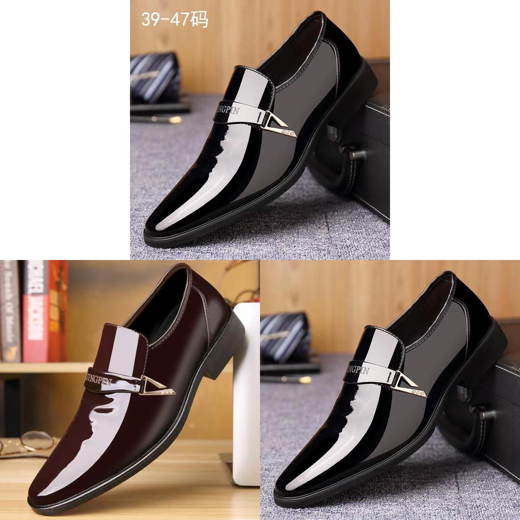 Leather Loafers For Men With Soft Sole Breathable Pu Material Casual Dress Shoes