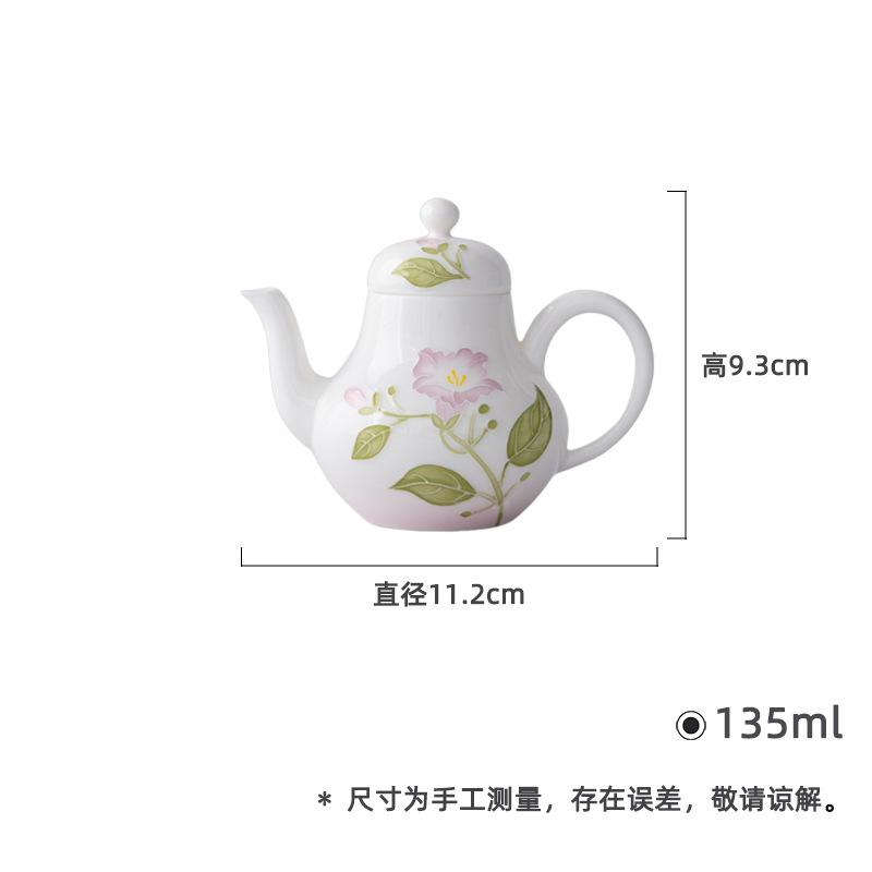 

135 мл Расписанный вручную Чайник из нефритовой глины с фиолетовым цветком в стиле ретро, Чайник-заварник, Чайник для заваривания чая с ситечком, Украшения для чая, Зеленый чай Ча