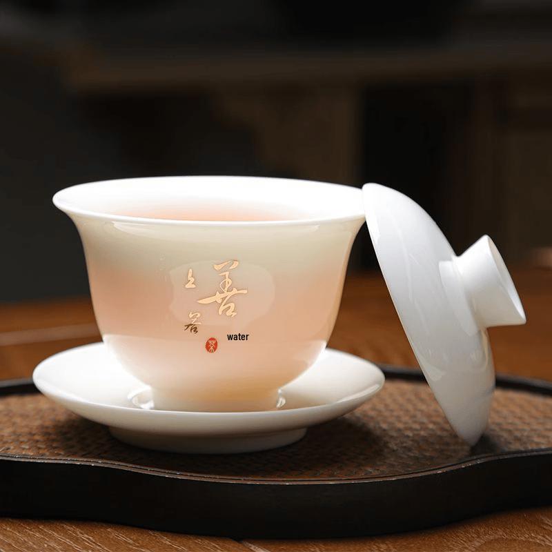 Mutton Fat Jade Ceramic Gaiwan