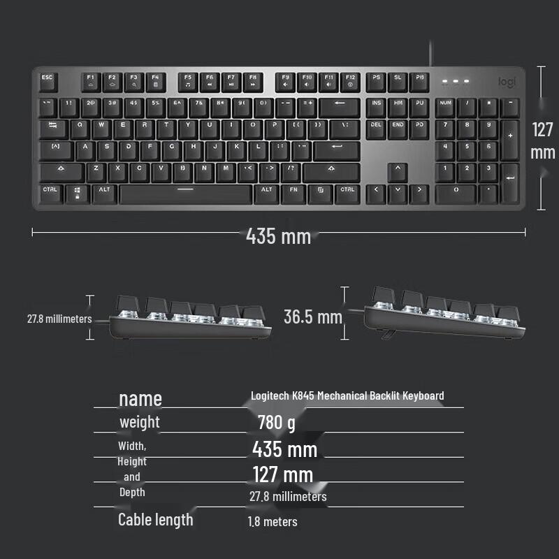 Logitech K845 Wired Full-Size Mechanical Keyboard