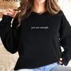 Womens Oversized Long Sleeve Hoodless Sweatshirt With Letter Print Fleece-Lined Round Neck Streetwear Style