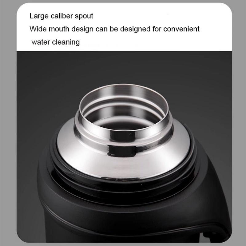 Stainless Steel Sports Kettle with Double Lids for One Drink Large Capacity Thermal Insulation and Cold Preservation  Water Cup