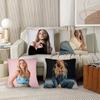 1Pc American Actress S-Sydney Sweeney Pillow Case Fashion Square Pillowcase Bedroom Sofa Room Ins Decoration Leisure