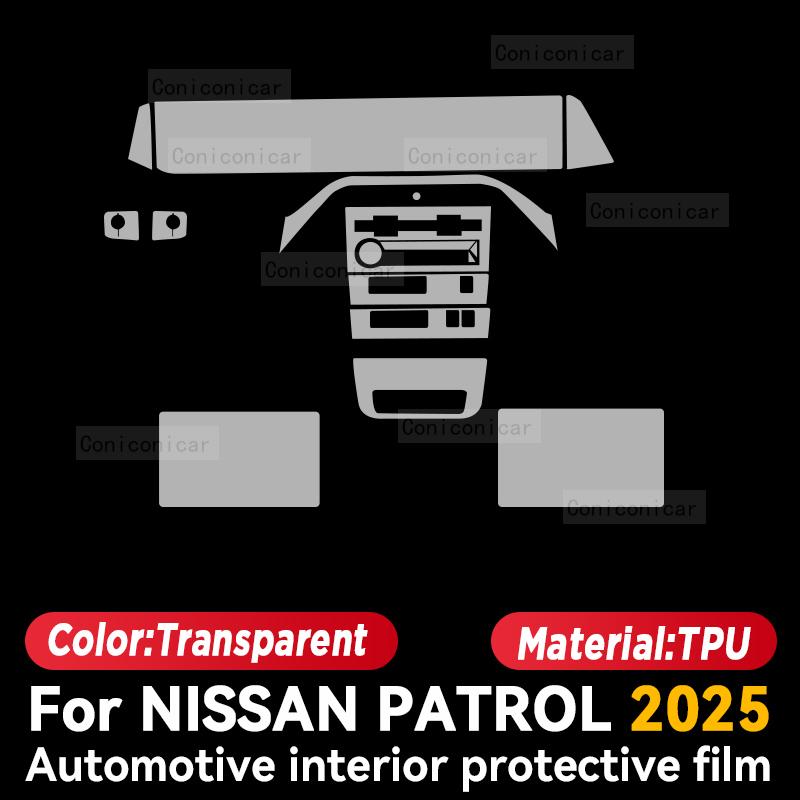 For NISSAN PATROL 2025 Car Interior Center Console Instrument Protective Film Anti-scratch Sticker Accessories