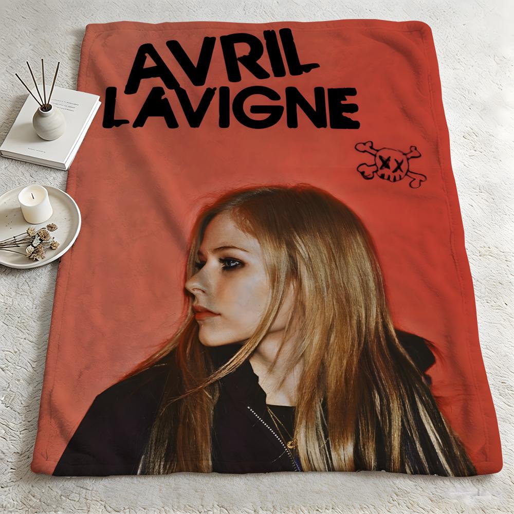 music AAvril Lavignee Throw Warm Soft Flannel Blanket Multiuse for Sofa Bed Camping Travel Nap