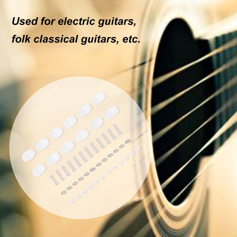12PCS White Color Guitar Tuning Pegs Screws Washers Included Tuner Knobs For Guitars