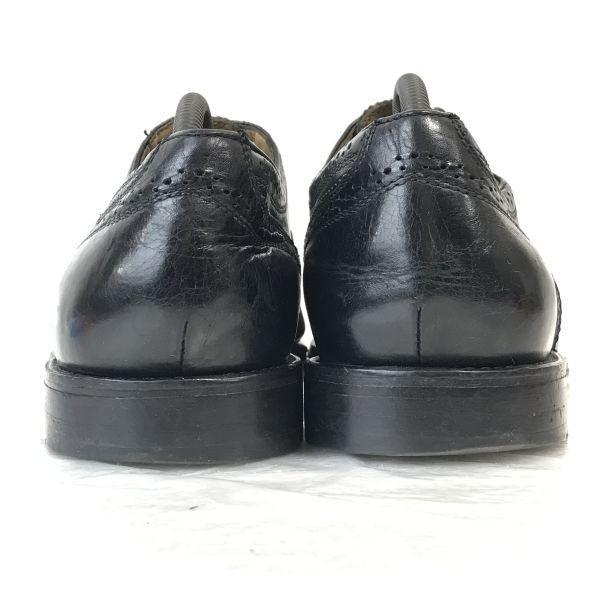 80s-90s? Vintage/FLORSHEIM Imperial/Leather Semi-Brogue Straight Tip Shoes/10.5EEE/28.5/Black/(USED)