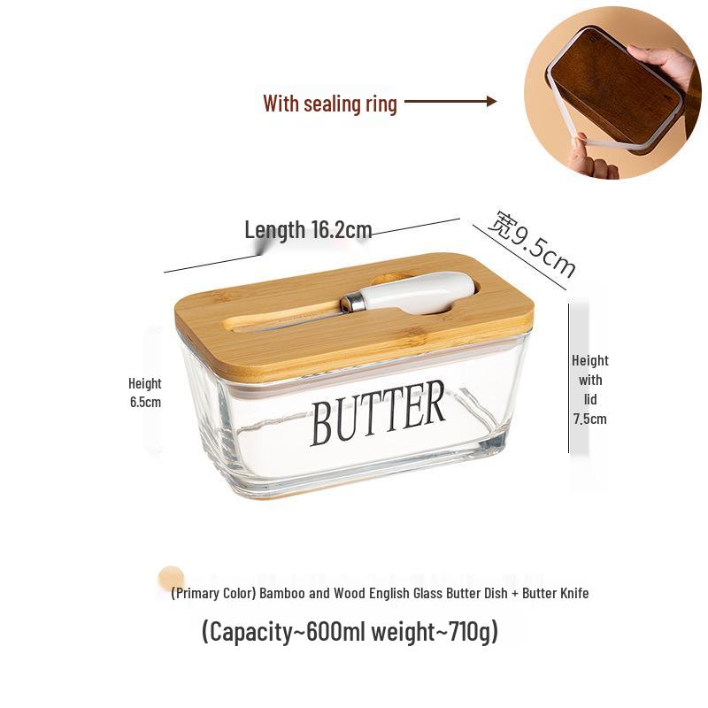 

Прямоугольная стеклянная масленка с крышкой и лопаткой для хранения сыра