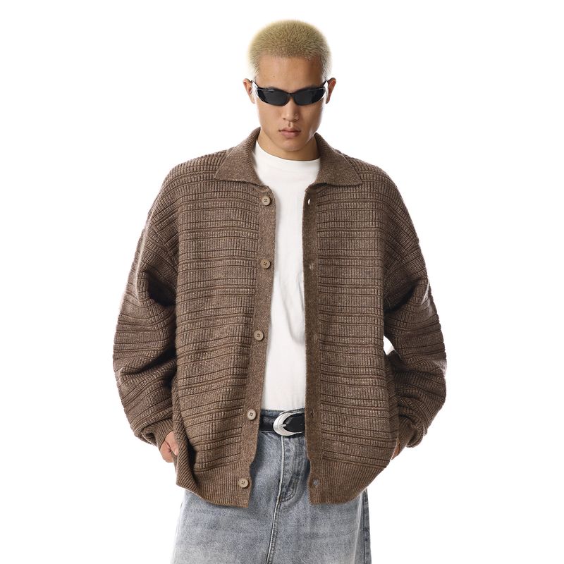 American Retro Old Money Style Knitted Cardigan Sweater for Men, New Autumn Casual High-End Design Couple's Jacket