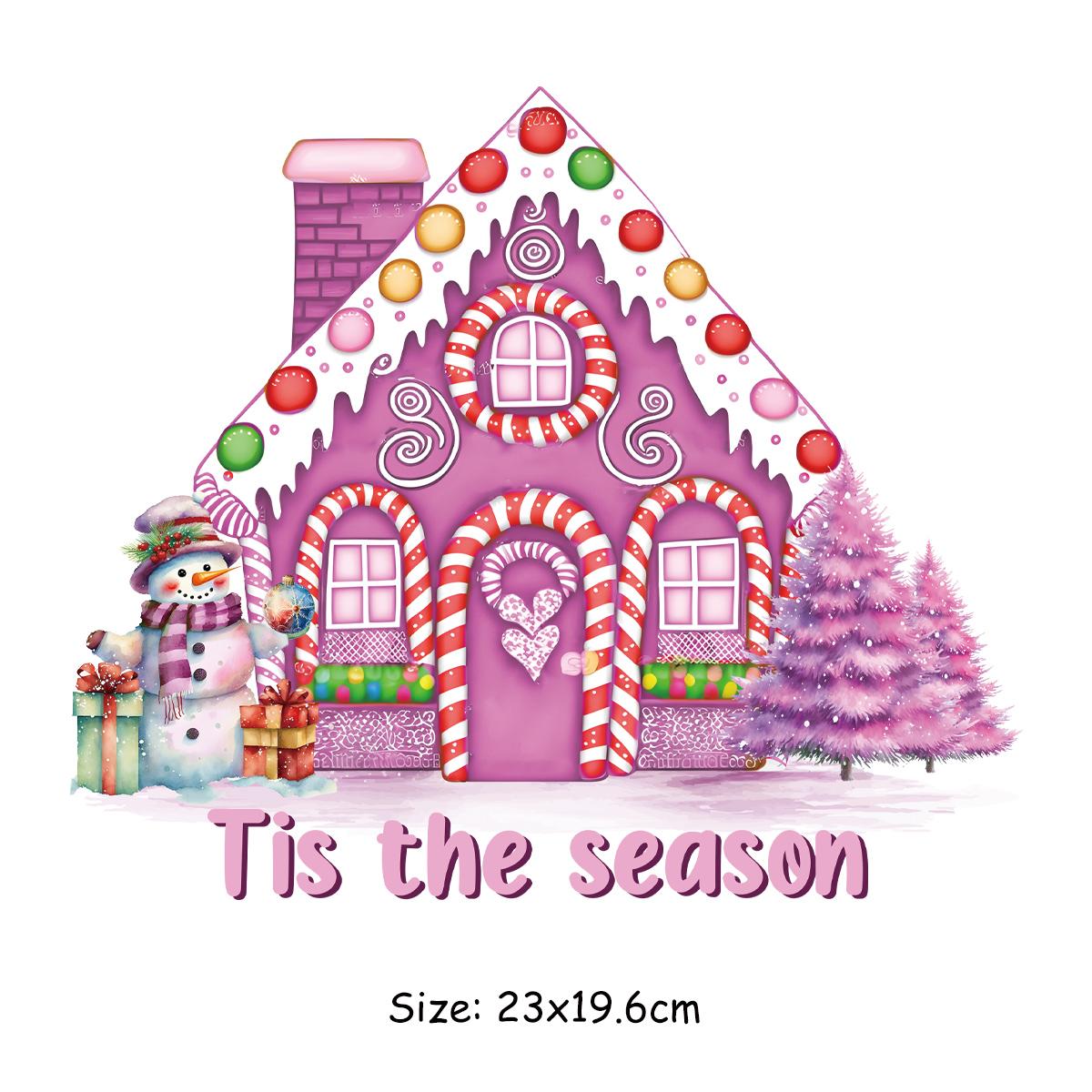 

Рождественский домик, термопереводная одежда, аппликация, аксессуар «сделай сам», термоклейкая передача, моющиеся, художественные ремесла, гладильные заплатки