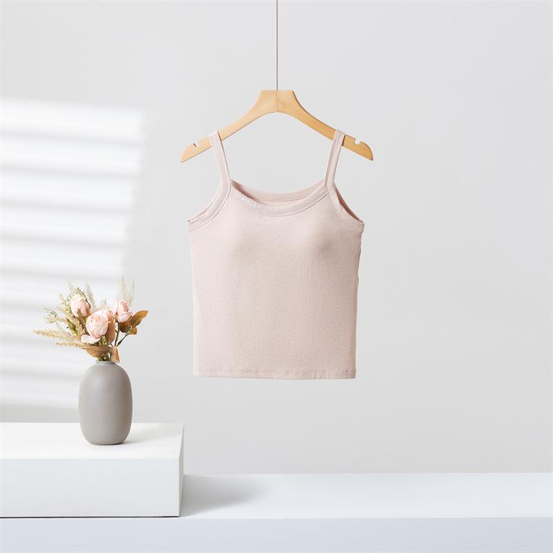 

Women s Spring 2025 Solid Color Chic Knit Camisole - White One Size коричневый/красный