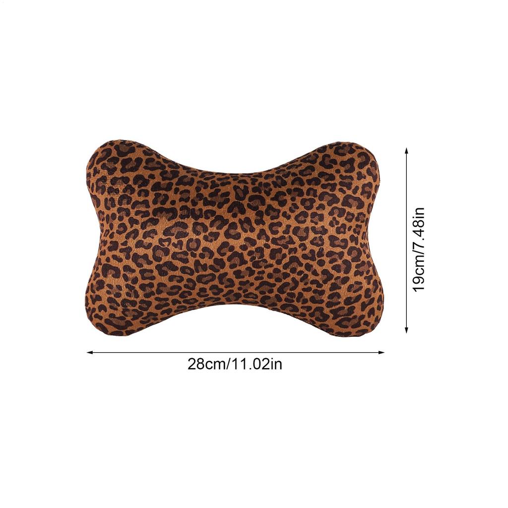 Car Headrest Pillow 2 Pieces Ergonomic Cushion Leopard Print Car Neck Support Pillow with Adjustable Strap for Adults Passenger