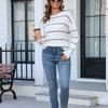 2023 Autumn/winter Women's Casual Sweater Striped Sweater Turtleneck Sweater