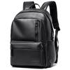 [MATE ELAN] Unisex Waterproof Laptop Backpack 15 Inch PU Leather Black Casual Back-up for Commuting, Business, Travel, College, Black, 2XL, Fashion