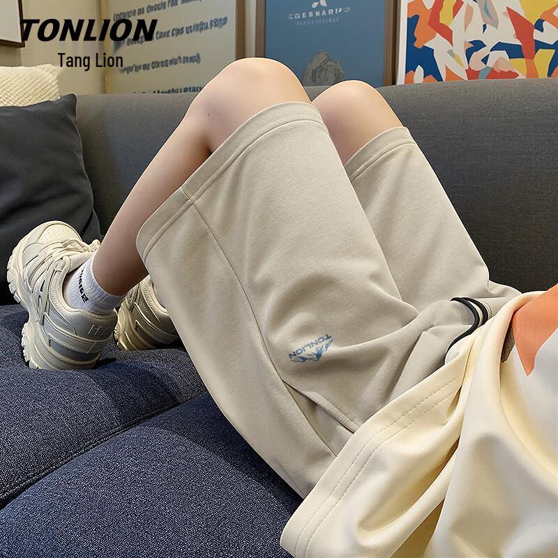 TonLion Men s 220g Pure Cotton Straight Casual Shorts 4XL